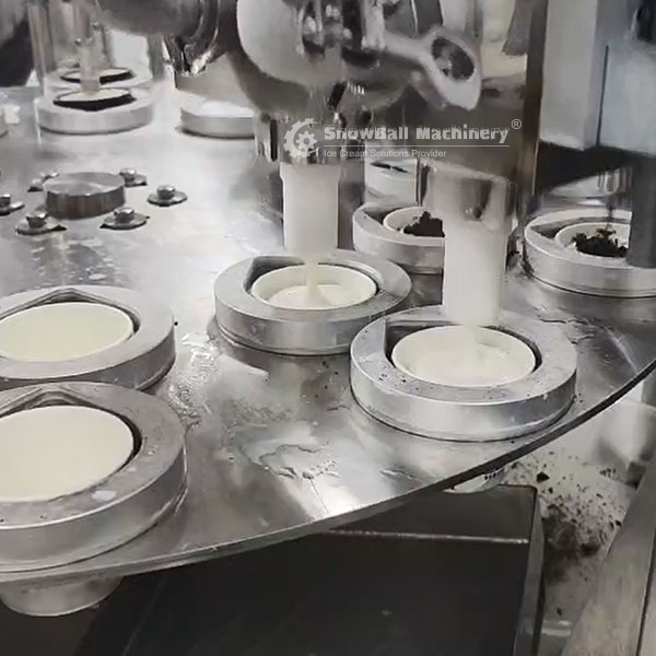 ice cream production line, ingredient doser, continuous freezer, cup rotary filler